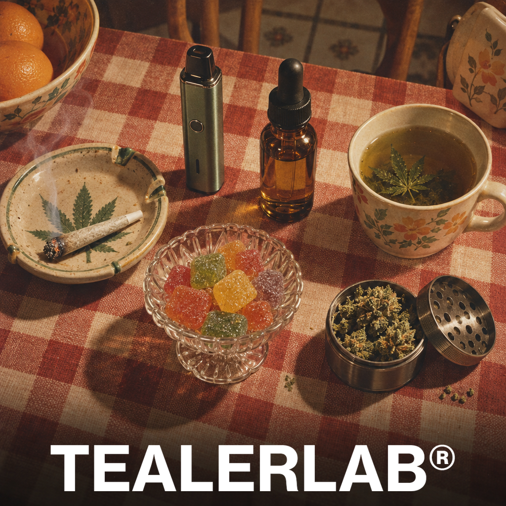 Six méthodes de consommation du CBD sur table vintage 80s - guide complet