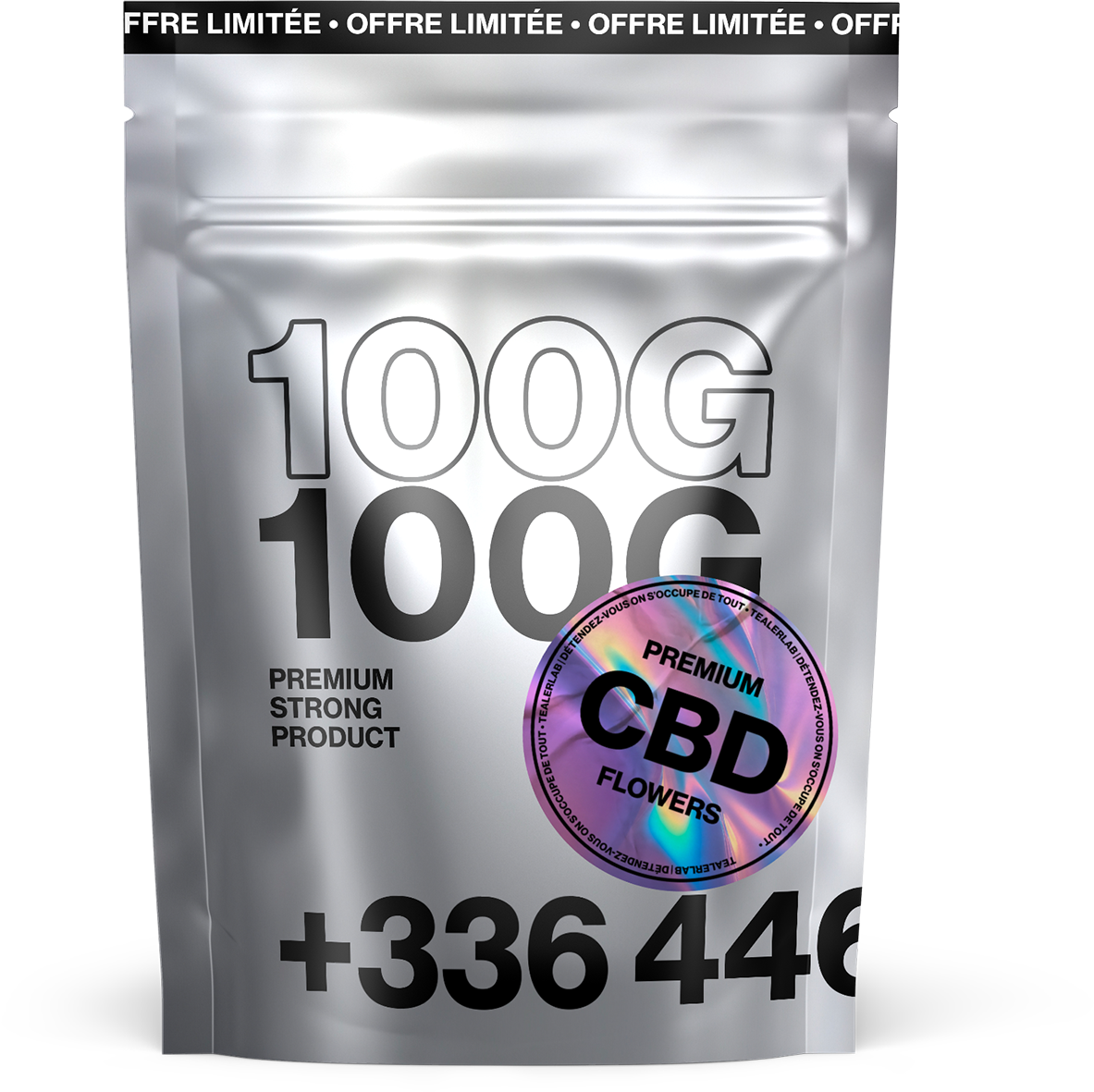 Fleur CBD indoor 100Meuj Gelato 25% format 100g TealerLab
